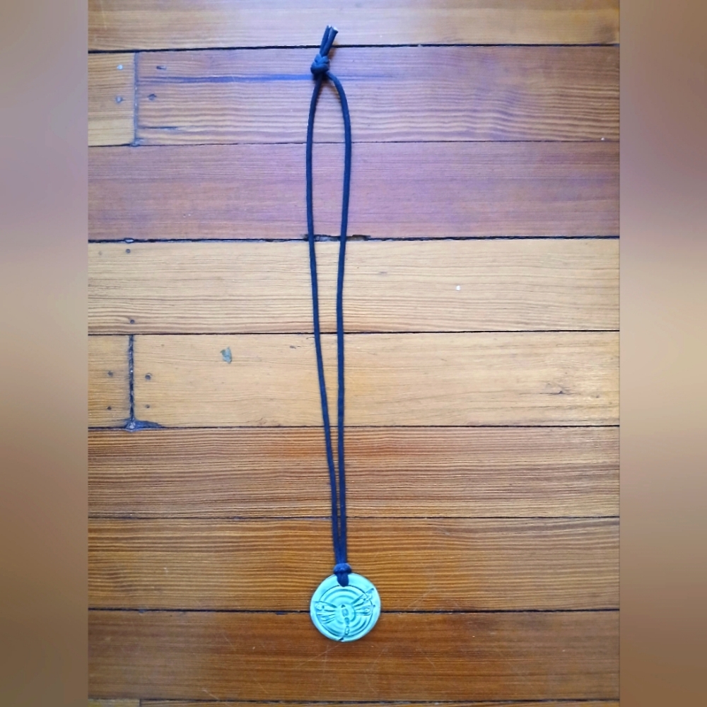 Dragonfly ceramic handmade necklace